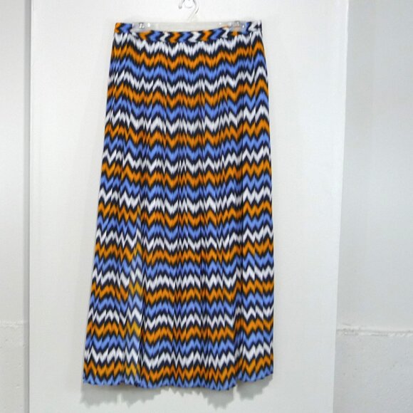 MICHAEL KORS SIZE LARGE CHEVRON MAXI SKIRT SLIT - Picture 2 of 8